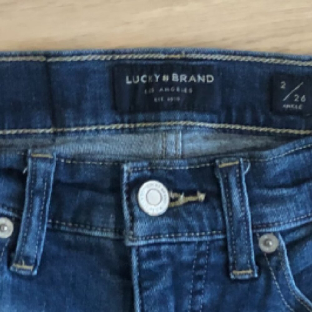 Lucky Brand Dark Blue Mid Rise Skinny Ankle Jeans